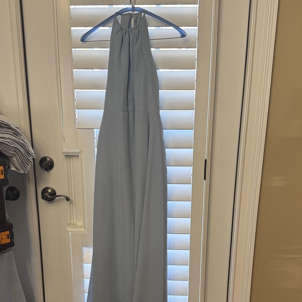 Dessy Collection Light Blue Halter Dress